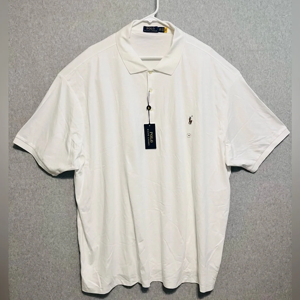 Polo Ralph Lauren Mens 4XB Classic Fit Short Sleeve Soft Touch Polo Shirt White